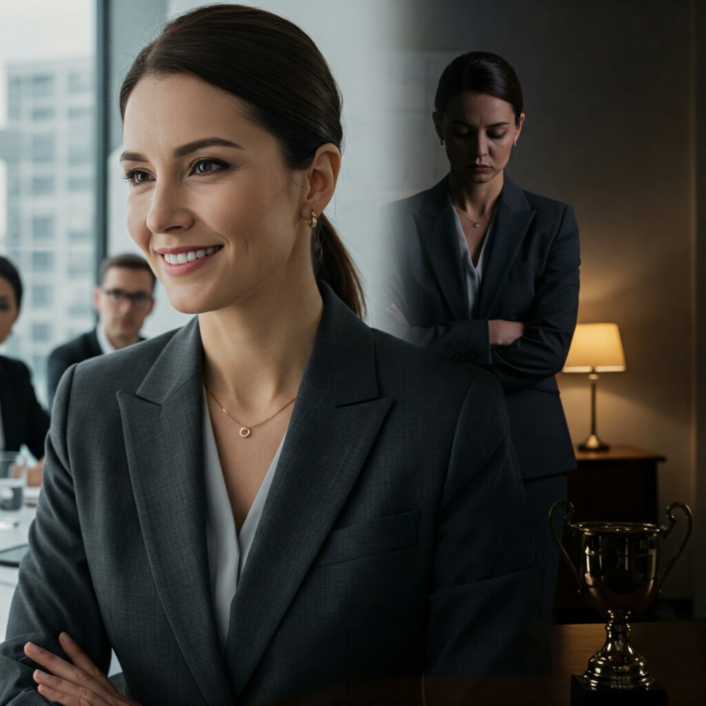 a successful businesswoman struggling with depression