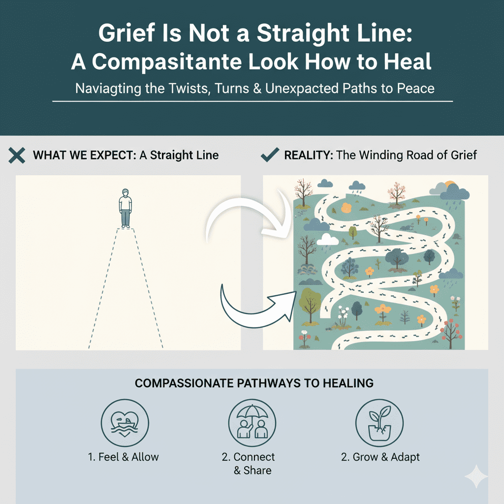 Grief Is Not a Straight Line: A Compassionate Look at How to Heal 💔