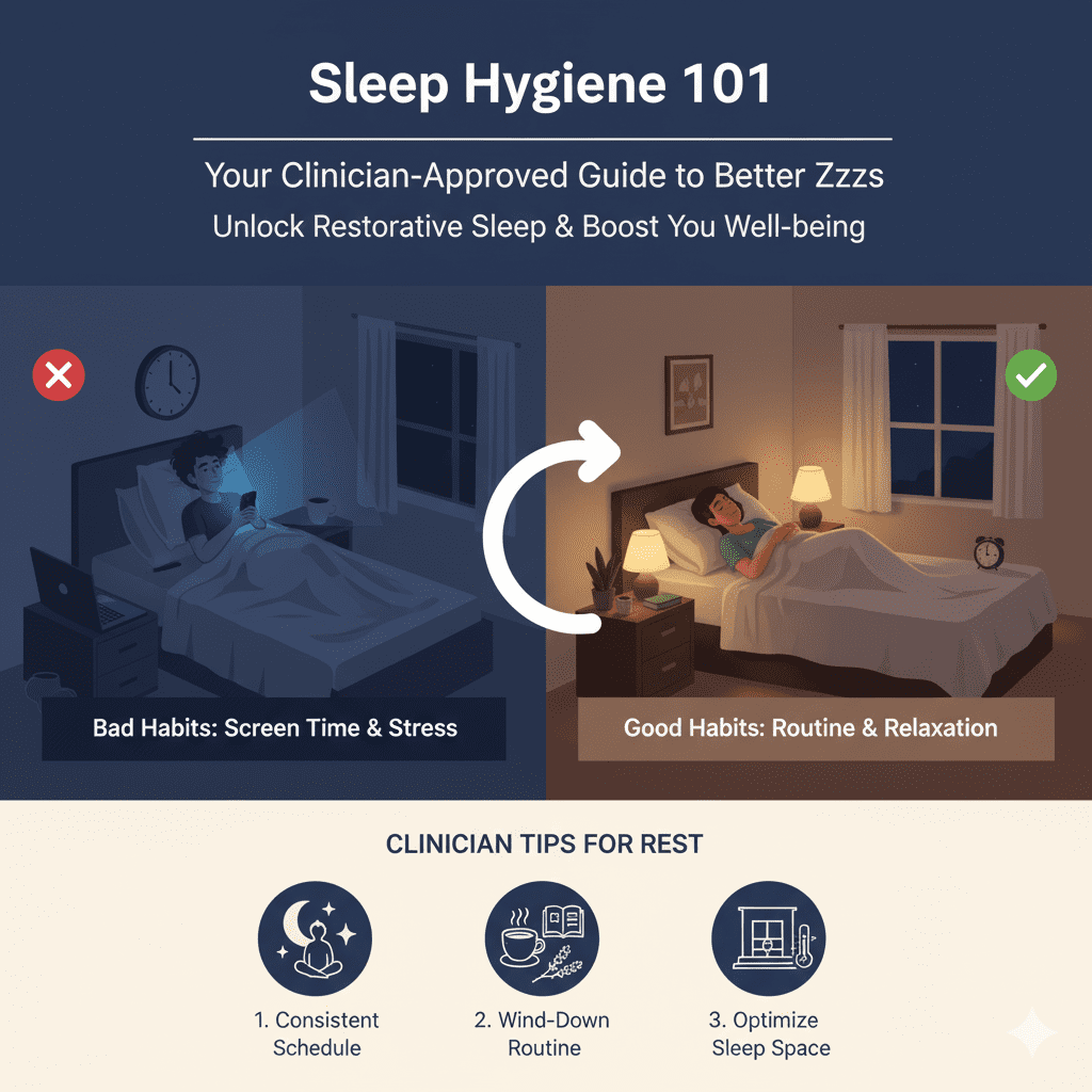 Sleep Hygiene 101: Your Clinician-Approved Guide to Better Zzzs 😴